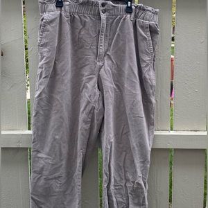 Paper Bag Corduroy Straight Leg Pants
